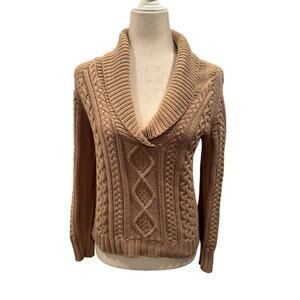 Eddie Bauer Cotton Blend Pullover Tan Sweater - XS